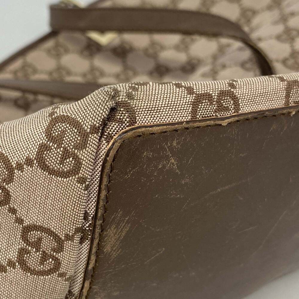 Gucci Tote Bag 002 1098 Canvas Brown Champagne Women's - Picture 7 of 10